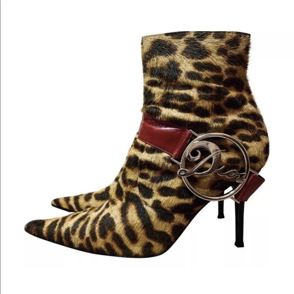Dior Galliano Cheetah Pointy Toe Boots